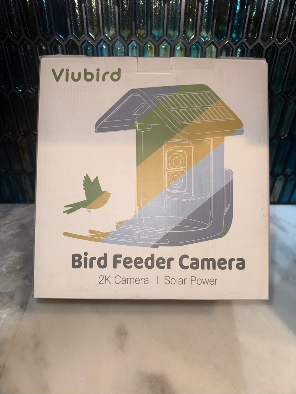 NEW Open Box Viubird 2K Solar Smart Bird Feeder Camera Blue